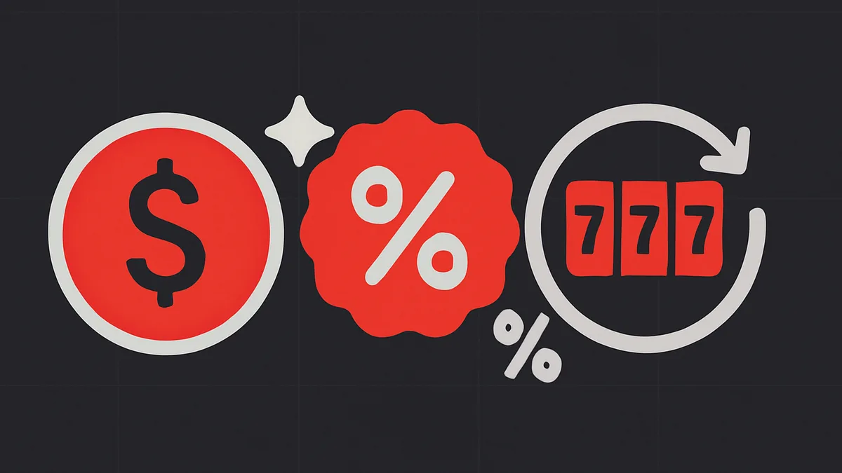Illustration of US casino bonus types including no deposit bonus, match and free spins