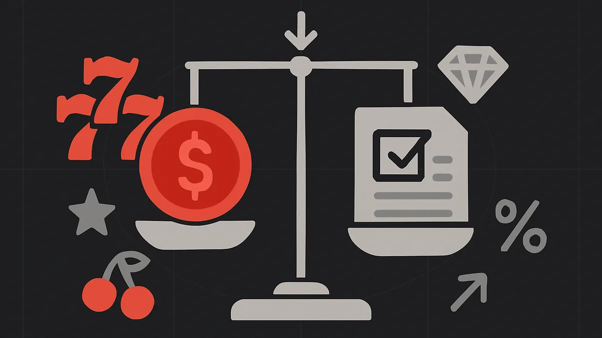 Illustration of weighing the fine print to judge true casino bonus value